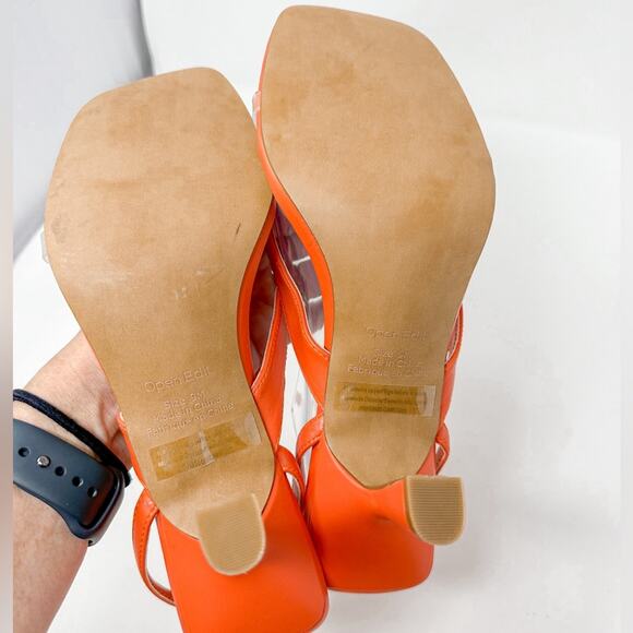 NEW Open Edit Addison Bright Orange Ankle Strap Sandal, NEW, Size 9, MSRP $69 - Picture 14 of 15